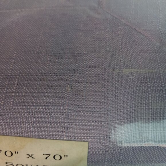 Linen Weave Tablecloth 70" Square Classic Mitered Design Lavender Vintage NEW - Picture 7 of 10